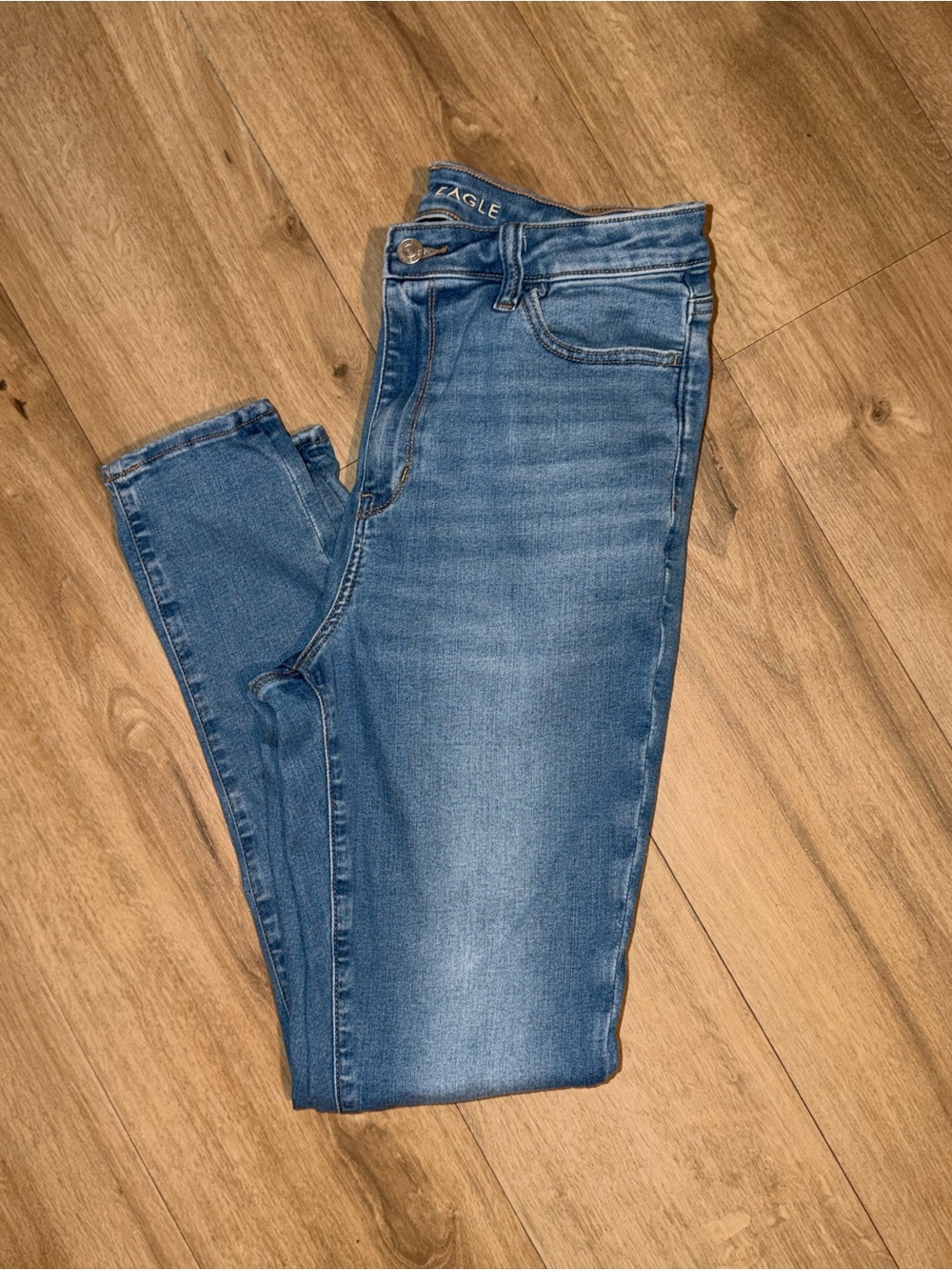 American Eagle Outfitters Stretch High-Rise Skinny Jeans - Light Blue